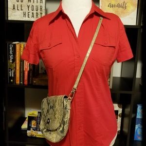 Fiery Red NY&Co Button Down Shirt